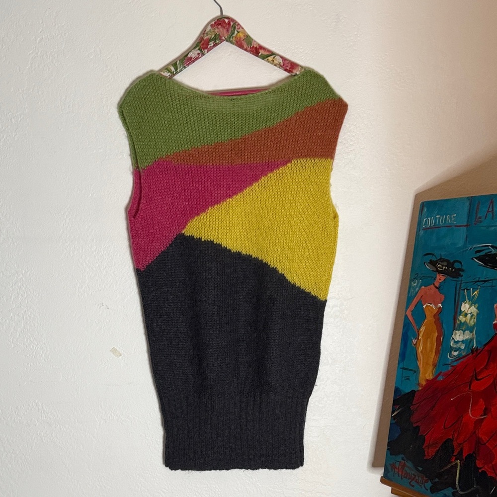 RARE VINTAGE/Free People Color-Block Tunic Sweater
yellow, green, orange, gray - Picture 7 of 9